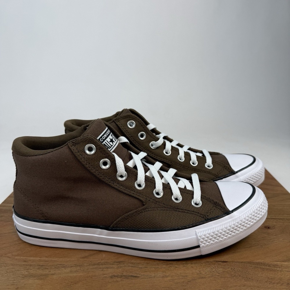 New NIB Mens Converse Malden Street Mid Grounded Brown Canvas Sneakers Size 10 D